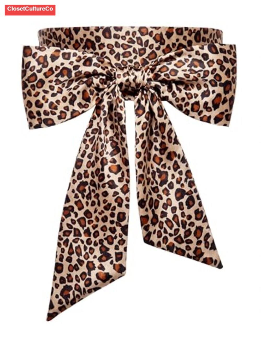 Satin Sash Waist Belt Leopard Print Dress Belt for Wedding Party
